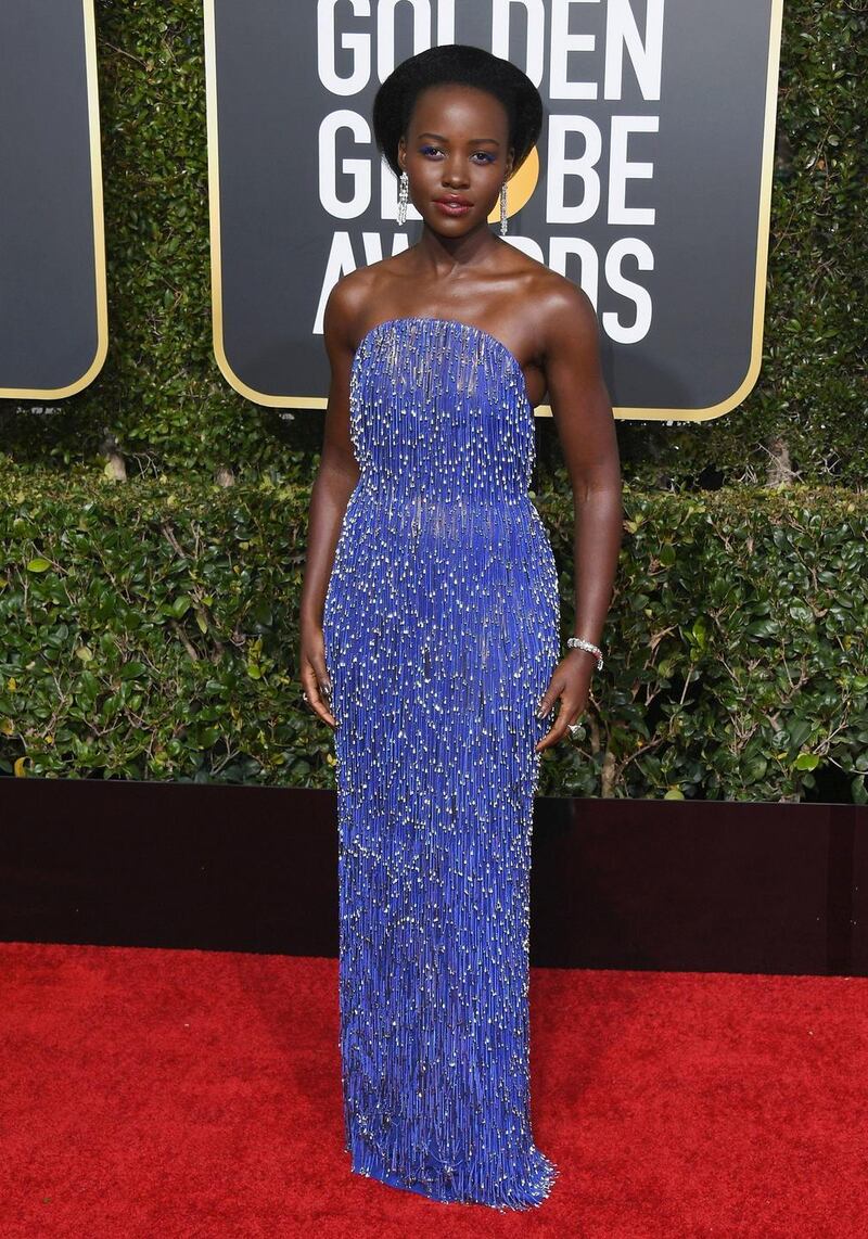 Lupita Nyong’o in Calvin Klein by Appointment. Photograph: Jon Kopaloff/Getty Images