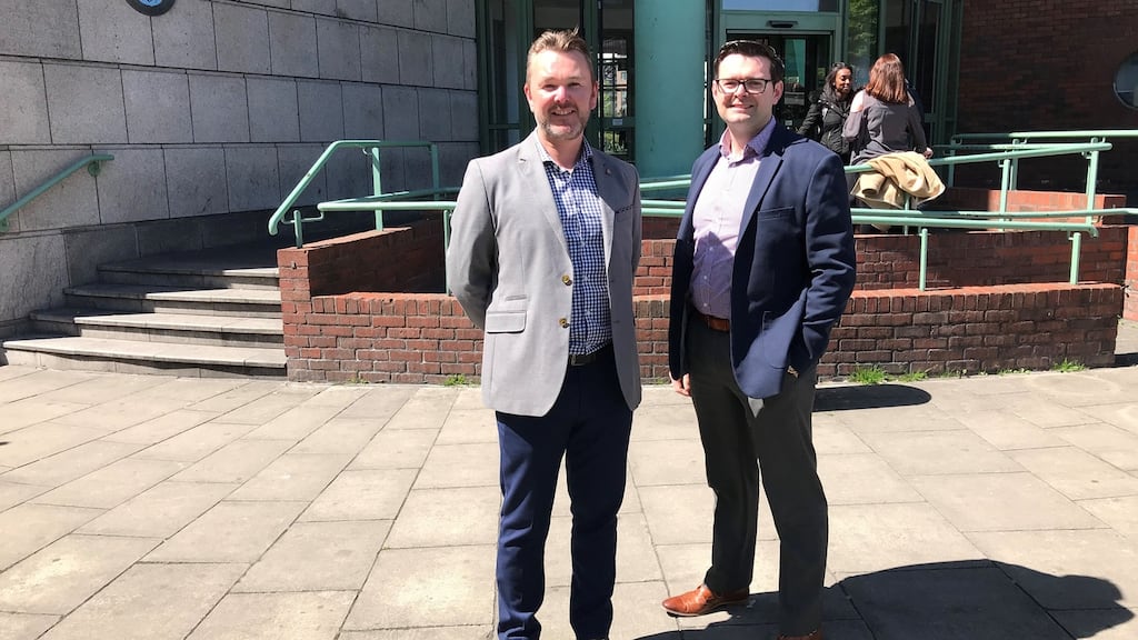 John Browne, Kastus CEO, with Paul Maguire, Paul Maguire, acting head of innovation at DIT. The company now has a pipeline of 40 potential clients worldwide.