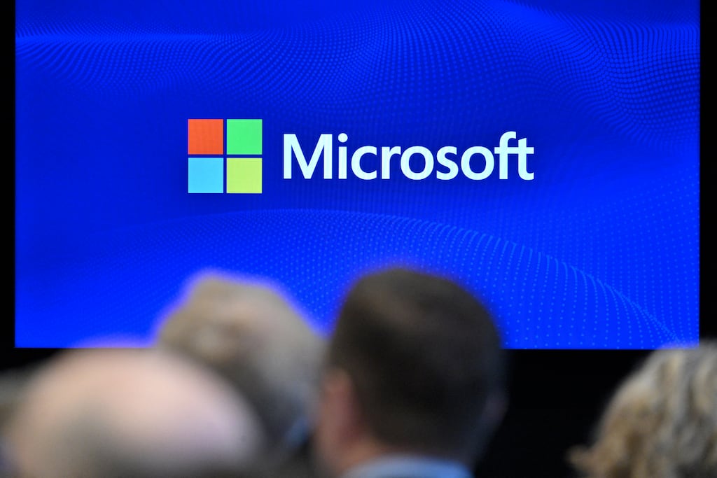 Shares in Microsoft and Meta rose after hours as both companies delivered quarterly figures that beat Wall Street expectations. Photograph: Nicolas Tucat /AFP via Getty Images