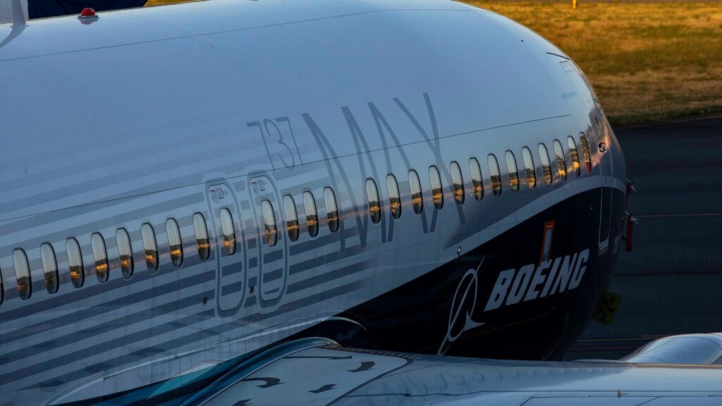 A grounded Boeing 737 MAX aircraft at Renton Municipal Airport near Boeing’s factory in Renton, Washington. Photograph: Ruth Fremson/The New York Times