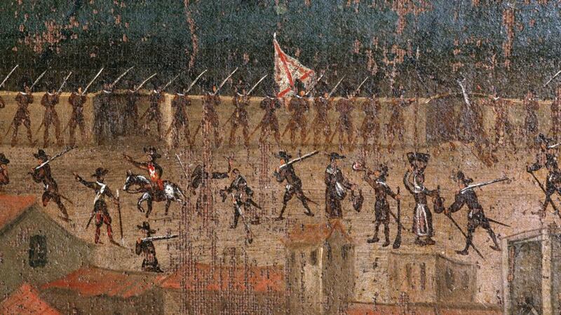 A detail of the defence of Barcelona’s city walls in 2014. Photograph: PHAS/UIG via Getty Images