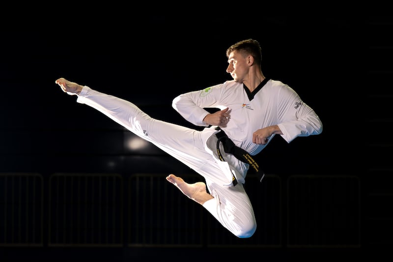 Jack Woolley: makes his bow in the Taekwondo 58kg competition. Photograph: Morgan Treacy/Inpho