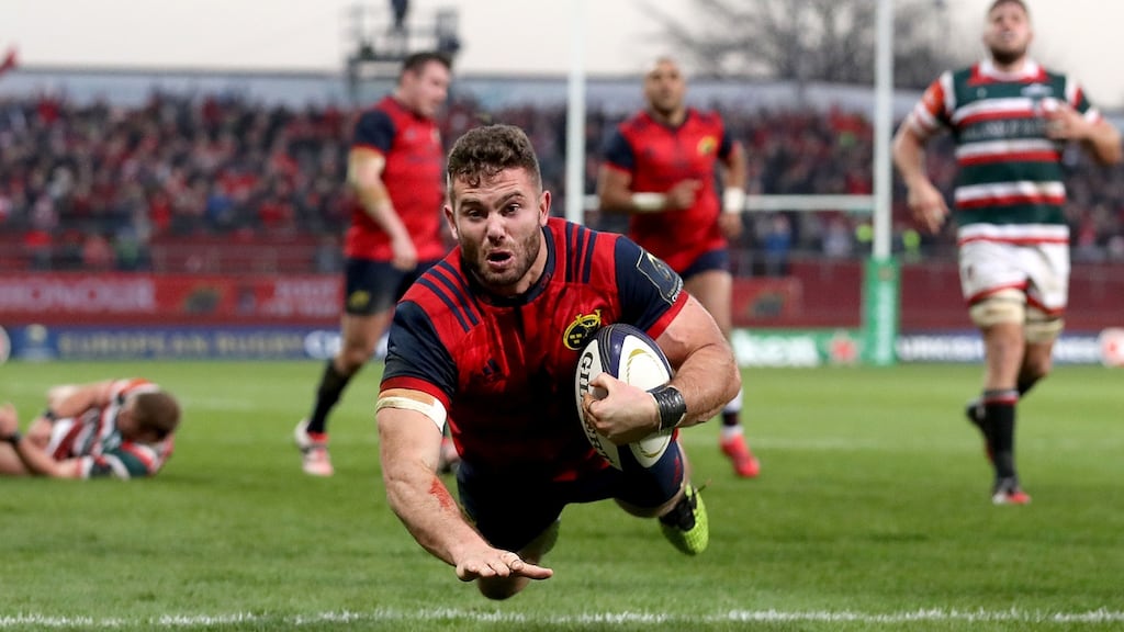 Munster’s Jaco Taute will now stay until the end of the season. Photograph: Dan Sheridan/Inpho