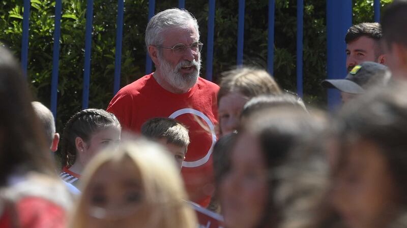 Former Sinn Féin presidnent Gerry Adams at the An Lá Dearg event in Belfast on Saturday. Photograph courtesy of Bayview media/An Lá Dearg