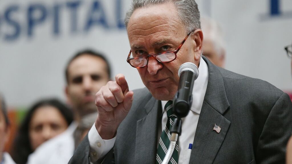 Senate minority leader Chuck Schumer: ‘you lose an election, you don’t blame other people, you blame yourself’ . Photograph: Spencer Platt/Getty Images