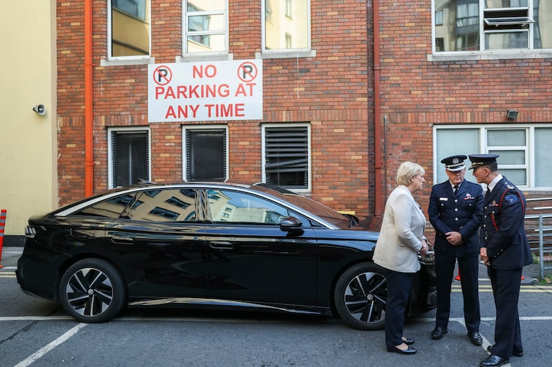 Presidential candidate Heather Humphreys during her visit to Dublin Fire Brigade HQ on Townsend Street, Dublin 2. Photograph: Dan Dennison/The Irish Times