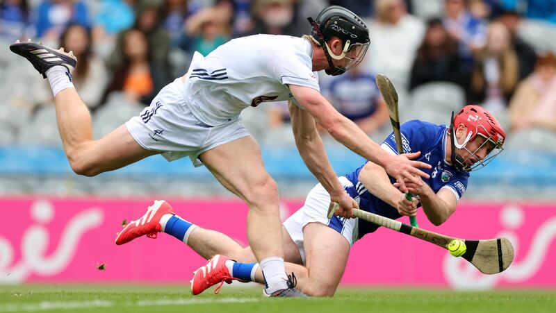 Kildare’s Rian Boran in action with Fiachra C Fennell of Laois. Photograph: James Crombie/Inpho