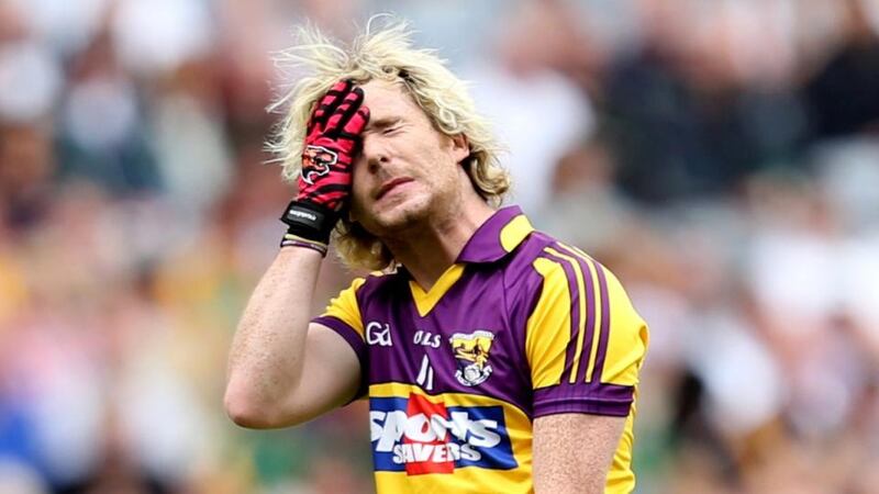 Wexford’s Ben Brosnan after missing a free at Croke Park. Photograph: James Crombie/Inpho