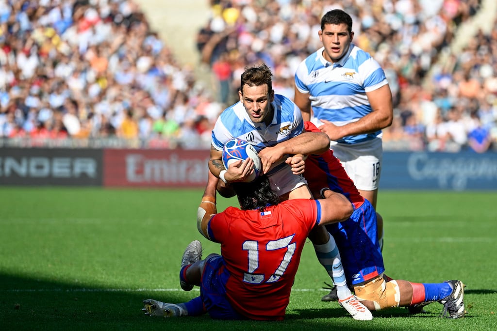 Argentina outhalf Nicolas Sanchez during his team's Rugby World Cup Pool D win over Chile at the Beaujoire Stadium in Nantes. Photograph: Getty Images