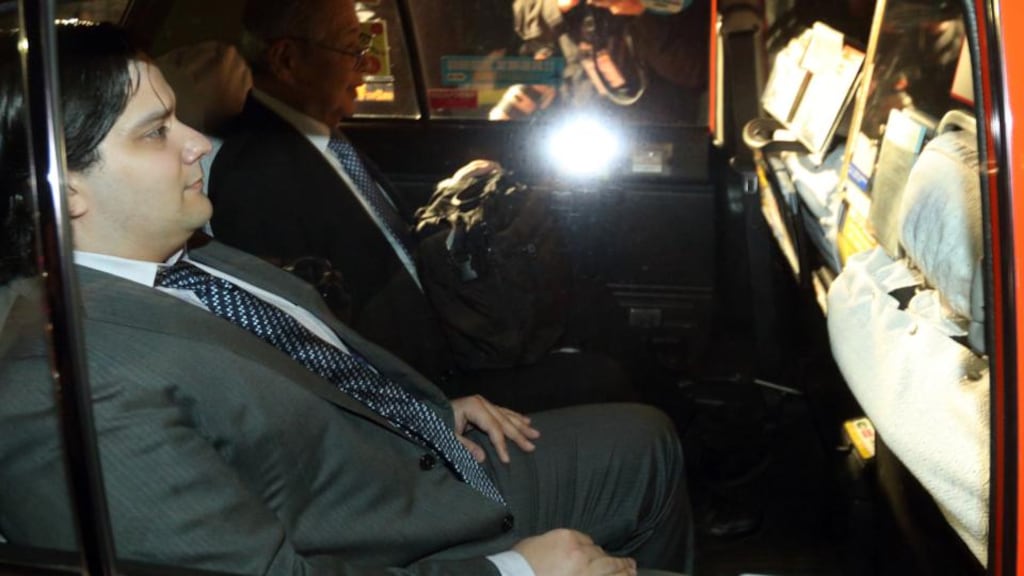 Mark Karpeles (left), chief executive officer of Mt Gox, leaves the Tokyo District Court yesterday. Photograph: Tomohiro Ohsumi/Bloomberg