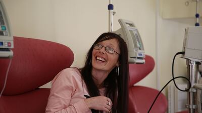 Multiple Sclerosis patient Louise Cunningham from Finglas at the Dublin Neurological Institute. Photograph Nick Bradshaw