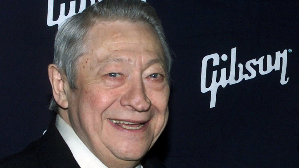 Scotty Moore: ‘Moore’s concise, aggressive runs mixed country picking and blues phrasing into a new instrumental language’. Photograph: Reuters/Fred Prouser/File Photo