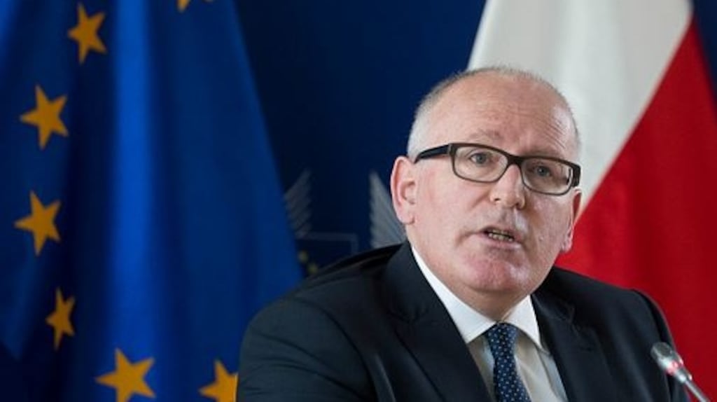European Commission first vice-president Frans Timmermans: “Everybody can talk to everyone, but you can only sign a trade agreement with a third country once you have left the EU.” File photograph: Getty Images