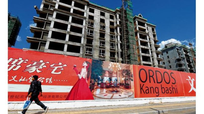 Empty apartment buildings in the city of Ordos, Inner Mongolia