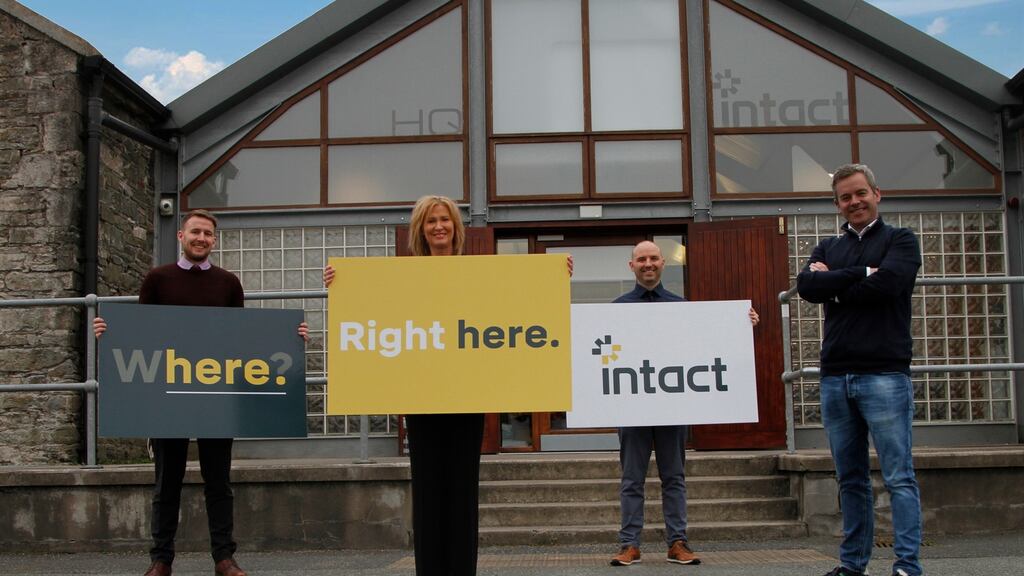 Brendan Marry,  accountant; Una O’Neill, head of talent; Paul Carr, iQ development team lead; and Justin Lawless, chief executive of Intact Software