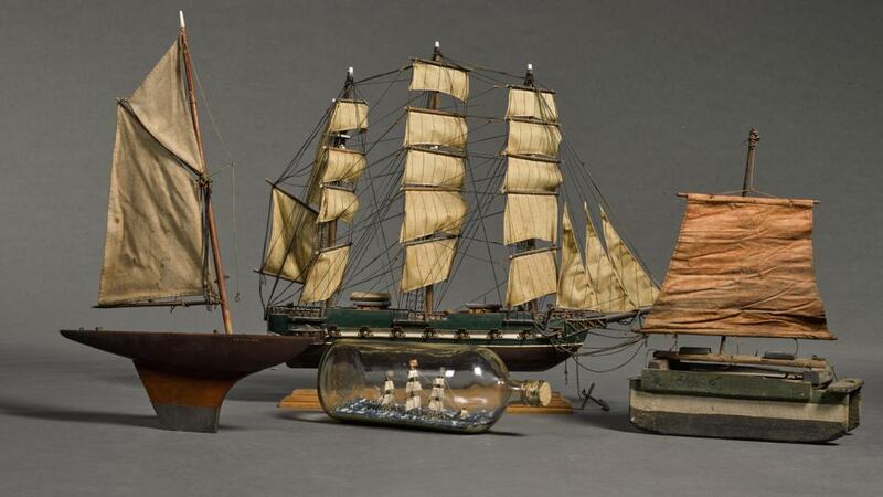 Some of Jack B Yeats’s model boats, which he made himself and used in many of his paintings