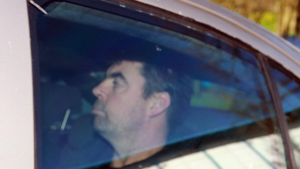 Seamus Daly arrives at Dungannon Court today. Photograph: Paul McErlane/EPA