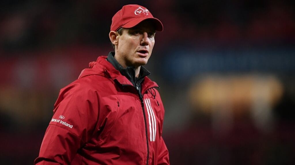 Munster attack coach Stephen Larkham says they’ve ear-marked the upcoming game against Connacht as very important. File hotograph: Getty Images