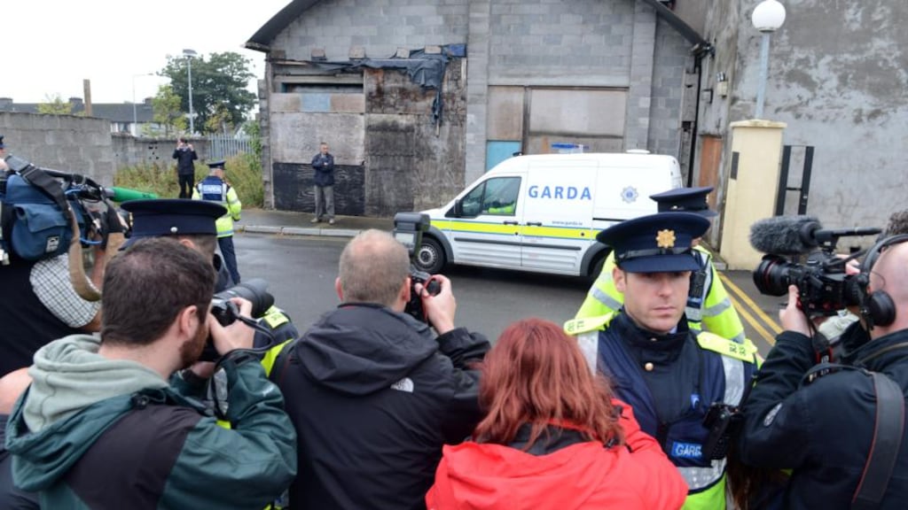 The scene outside Longford Court House last October when a 30-year-old man was charged with serious sexual assult on two young girls in Athlone. Photograph: Cyril Byrne