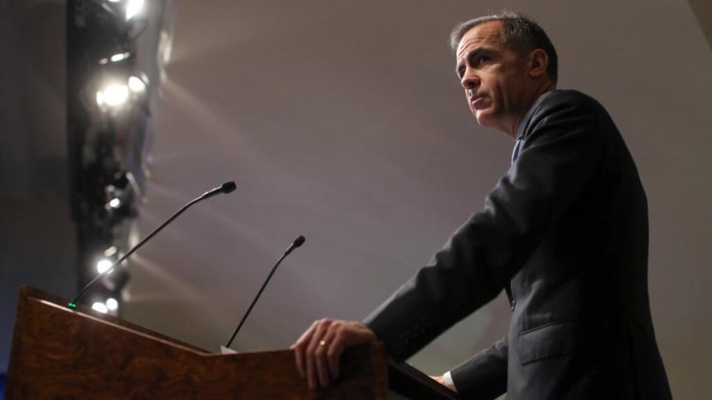 Bank of England governor Mark Carney (above) said on Tuesday it would be “extremely foolish” to use more monetary stimulus to fight a temporary plunge in UK inflation caused by declining oil prices. The Bank of England has previously said it expects its next policy move to be a hike in interest rates from their current historic lows, which investors are betting will come early next year. File photograph: Chris Ratcliffe/Bloomberg