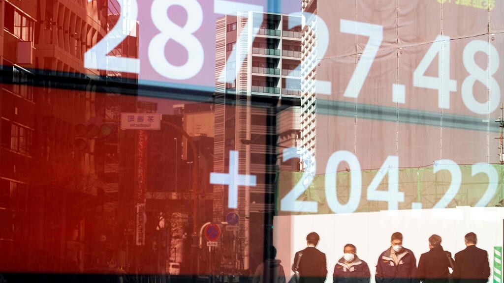 Japan’s Nikkei rebounded from falls in early trading to be up 0.7 per cent. Photograph: Behrouz Mehri/AFP via Getty Images