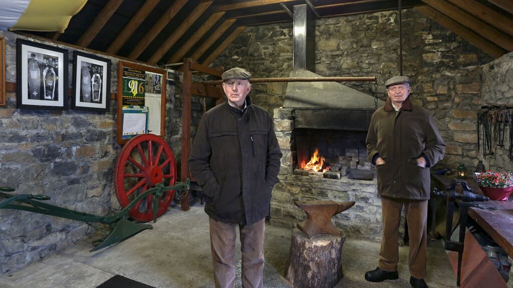 Tony Diviney, left, and Paddy Joe Roseingrave in  Loughnane’s Forge,  Shanaglish, Co Galway. Photograph: Joe O’Shaughnessy