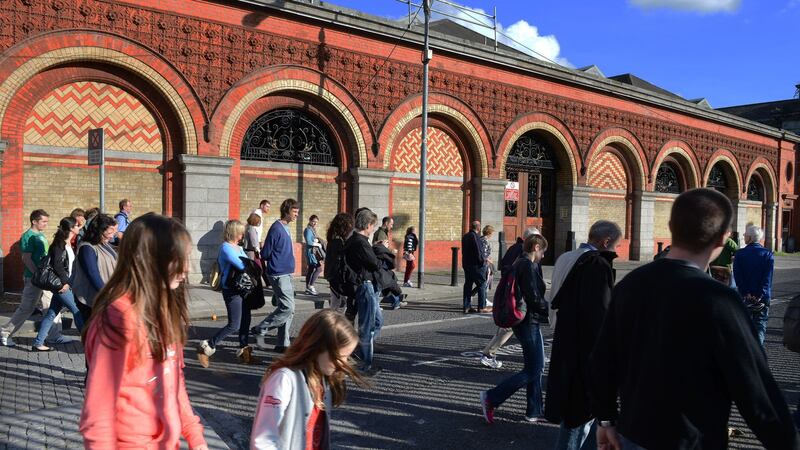 Fruit and vegetable market on Mary’s Lane: redevelopment has the potential to “revitalise” the local city area. Photograph: Cyril Byrne