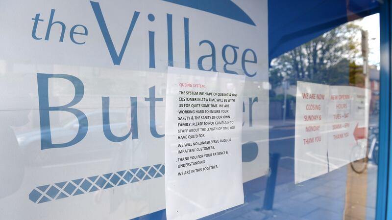 Notice in the window of The Village Butcher, Ranelagh, Dublin. Photograph: Dara Mac Dónaill