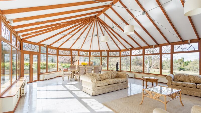 The conservatory has a large footprint and housed a family wedding  in bygone years