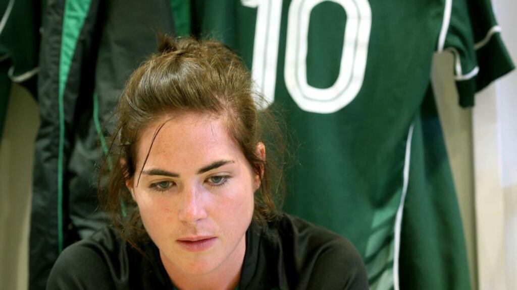 Ireland’s Nora Stapleton: the crowd were “magnificent tonight and you could hear them in the crowd. We were more disappointed for them.” Photograph: Dan Sheridan/Inpho