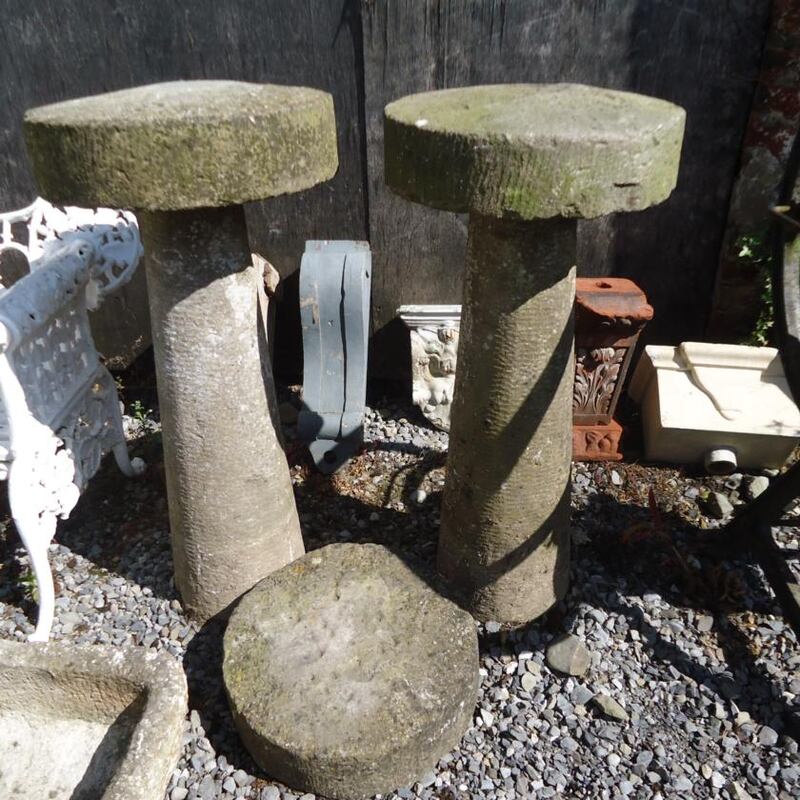 Pair of old staddle stones from Lynes and Lynes