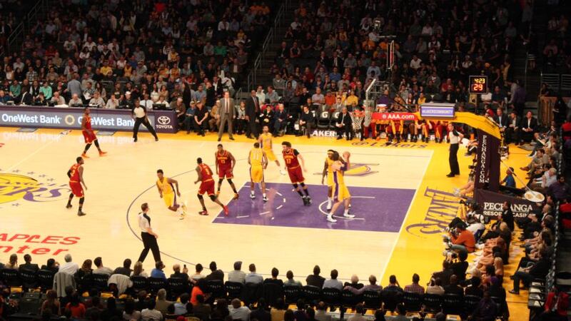 LA Lakers playing the Phoenix Suns in the Staples Centre