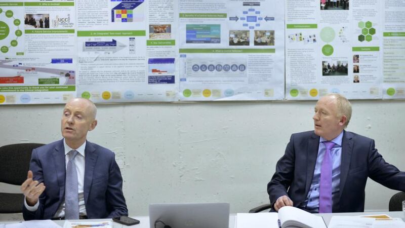 National Paediatric Hospital’s Development board chairman Tom Costello project and John Pollock, Project Director (NPHDB). Photograph: Ray Lohan