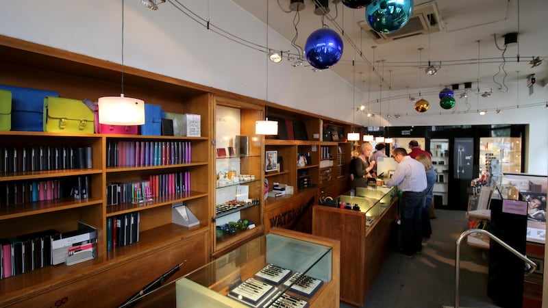 The interior of the Pen Corner, with original wooden drawers and display cases, has hardly changed over the decades. Photograph: Nick Bradshaw