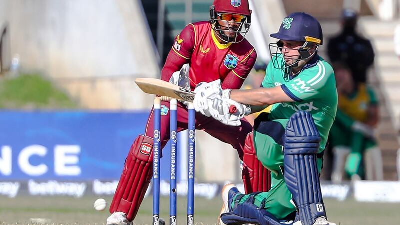Andy McBrine showed a willingness to attack the West Indian spinners despite conditions that suited them. Photograph: Cricket West Indies