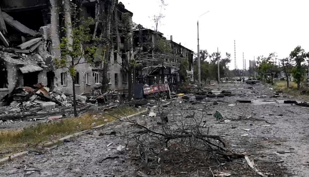 There was no immediate response from Ukraine on the Russian claim, which, if confirmed, would mark a significant milestone for Moscow on day 130 of the war. Photograph: Luhansk region military administration/AP