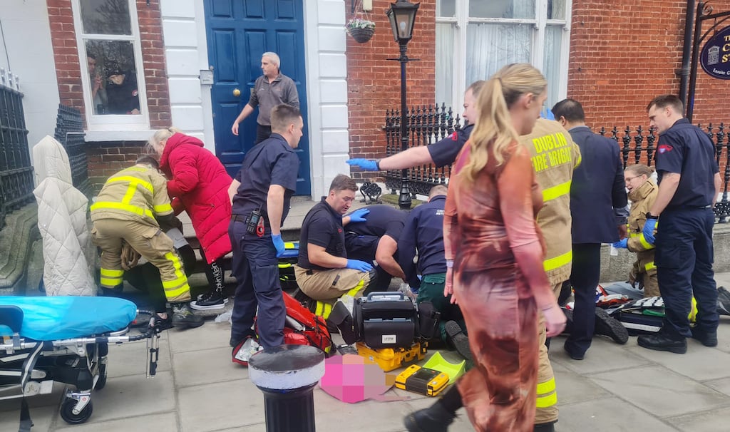 Emergency services at the scene of the Parnell Square stabbing in Dublin on November 23rd, 2023. Photograph: Kitty Holland