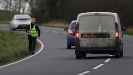 Man walking to Stormont from Enniskillen in Assembly protest