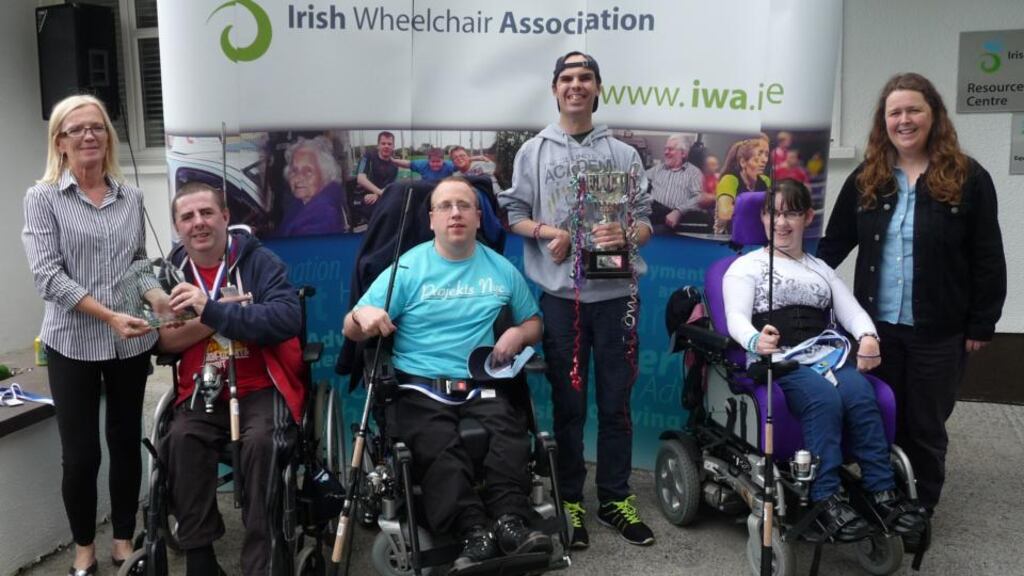 The winning Navan IWA team (from left): Janet Healy (Lucan Service Co-ordinator), Darren McCabe, Anthony Cunningham, William Glencross, Jane Fennessy and local TD Joanna Tuffy, who presented the prizes.