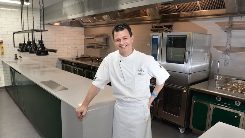 Chef Ed Cooney in the new kitchen at The Merrion Hotel restaurant Dublin.Photograph: Dara Mac Dónaill/The Irish Times