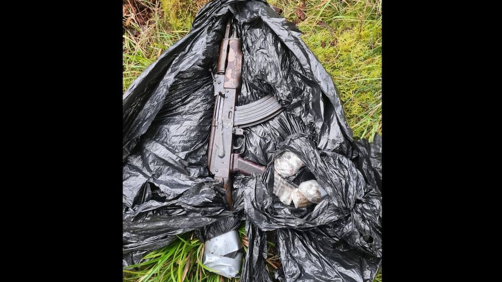 The AK47 and a quantity of ammunition seized by gardaí. Photograph: An Garda Síochána