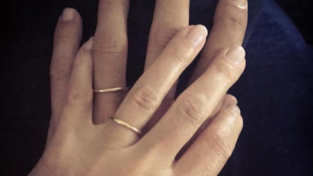 Wedding rings: the hands of Gwyneth Paltrow and Brad Falchuk in the actor’s Instagram post