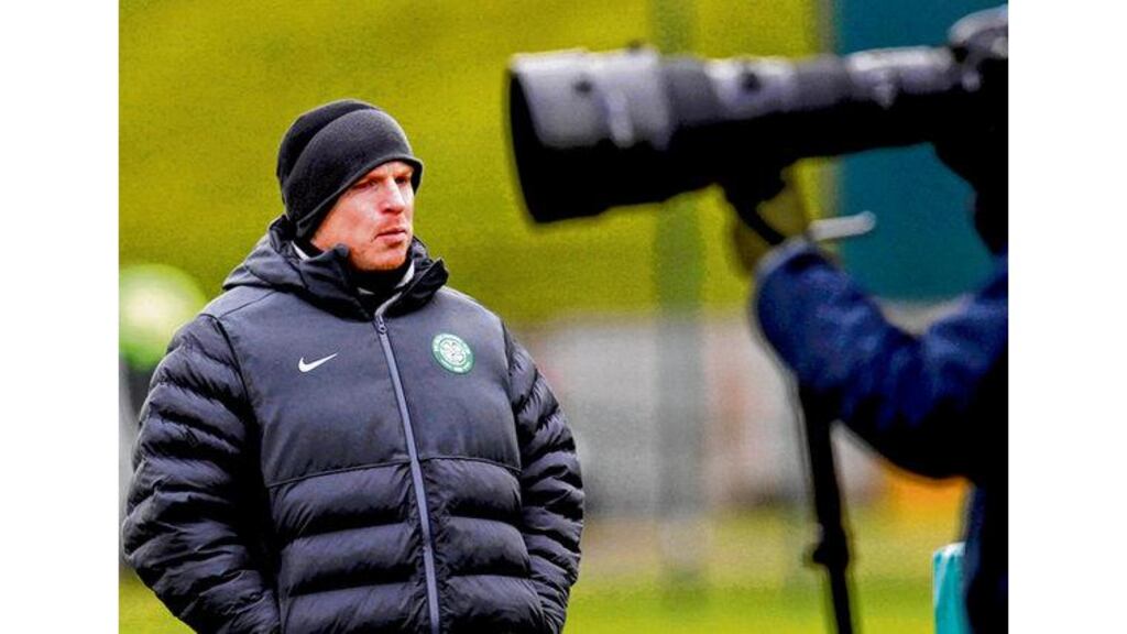 Celtic manager Neil Lennon arrives for a team training session at Lennoxtown, outside Glasgow, ahead of his side's Champions League last-16, first leg clash against Juventus at Celtic Park tonight. "I don't really need to motivate the players because they know what is at stake." photograph: david moir/reuters