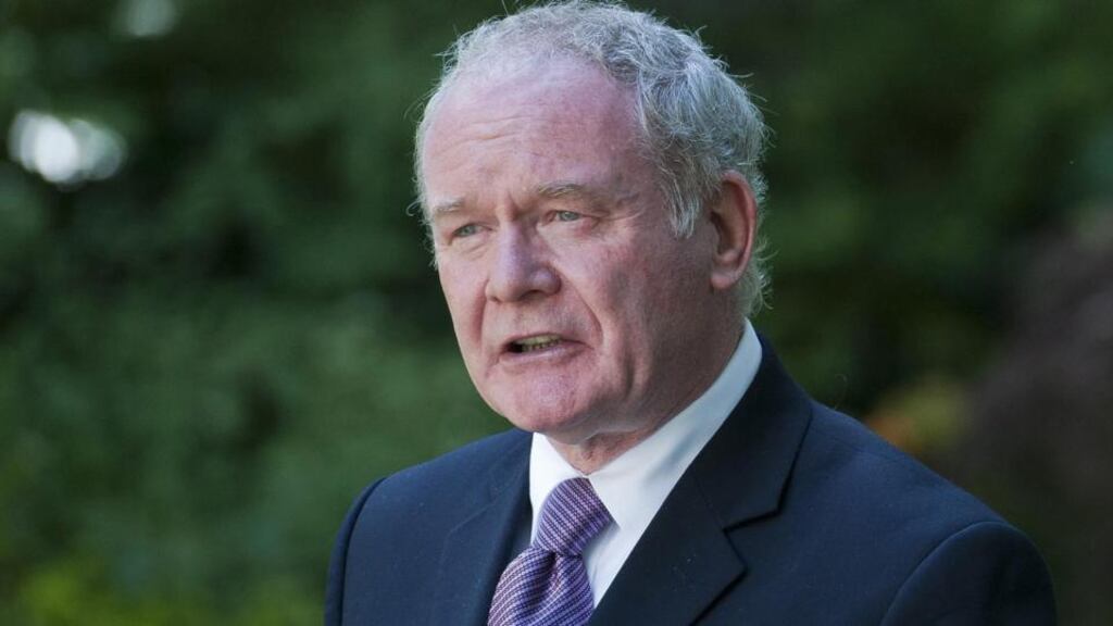 ‘There is a ring of truth to what Peter Robinson said at the weekend about Sinn Féin. He said Martin McGuinness (above) had agreed on welfare “reform” in Northern Ireland, which means devastating the lives of vulnerable people by cuts in social supports, but that had been vetoed by Sinn Fein in Dublin.’ Photograph: Will Oliver/PA Wire