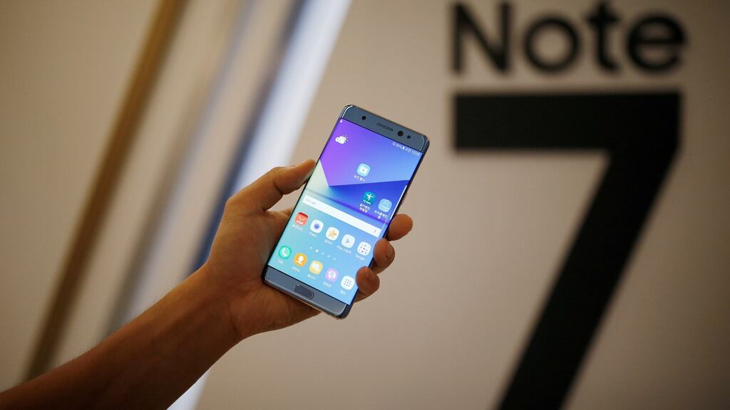 Samsung Galaxy Note 7: analysts said the relatively early identification of the battery problem should contain the cost, but the longer-term reputational damage appears harder to gauge. Photograph: Kim Hong-Ji/Reuters