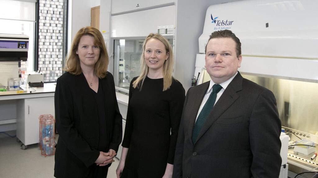 Avectas co-founder and chief scientific officer Dr Shirley O’Dea (left) with head of business development Dr Gillian Hendy, and CEO and co-founder Michael Maguire. Photograph: Fennell Photography