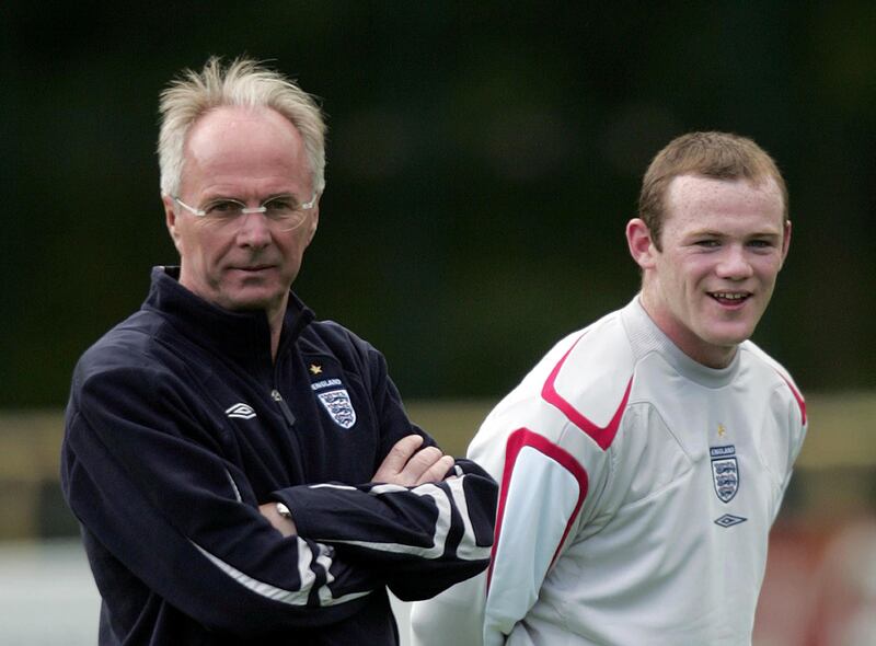 Sven-Göran Eriksson pictured with Wayne Rooney during his time as England manager. Photograph: Martin Rickett/PA Wire