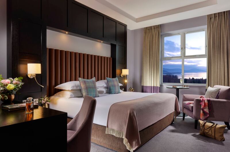 A standard bedroom at Radisson Blu Hotel & Spa, Sligo, with an expansive view of the surrounds