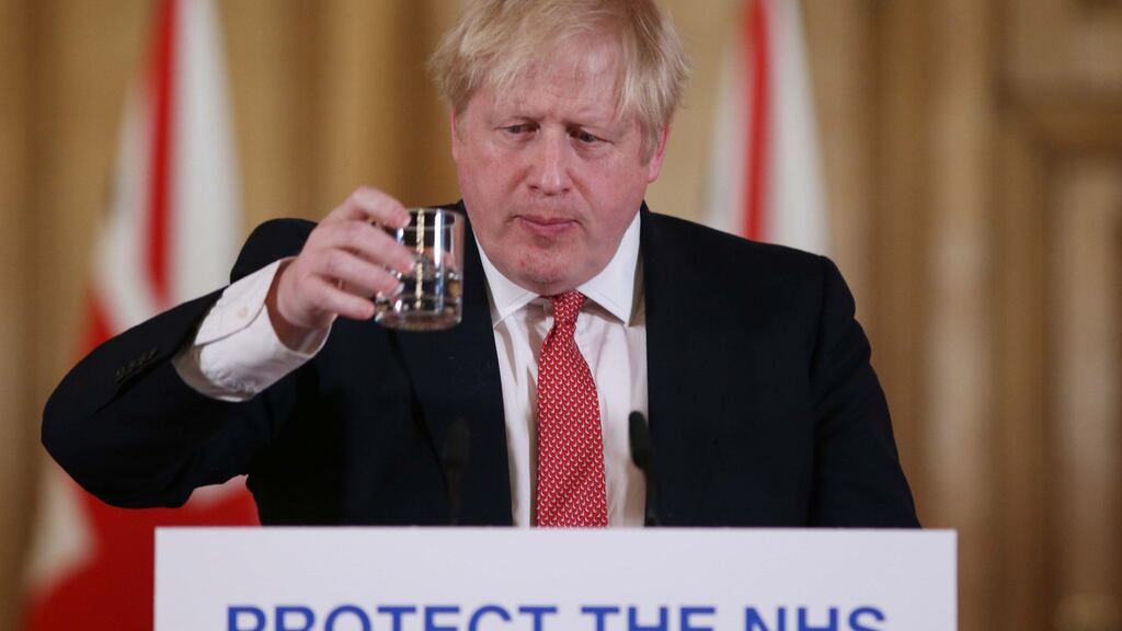 British prime minister Boris Johnson: Britain’s death toll from  coronavirus reaches 281, with the youngest victim aged 18 and the oldest 102.  Photograph: Ian Vogler-WPA Pool/ Getty Images