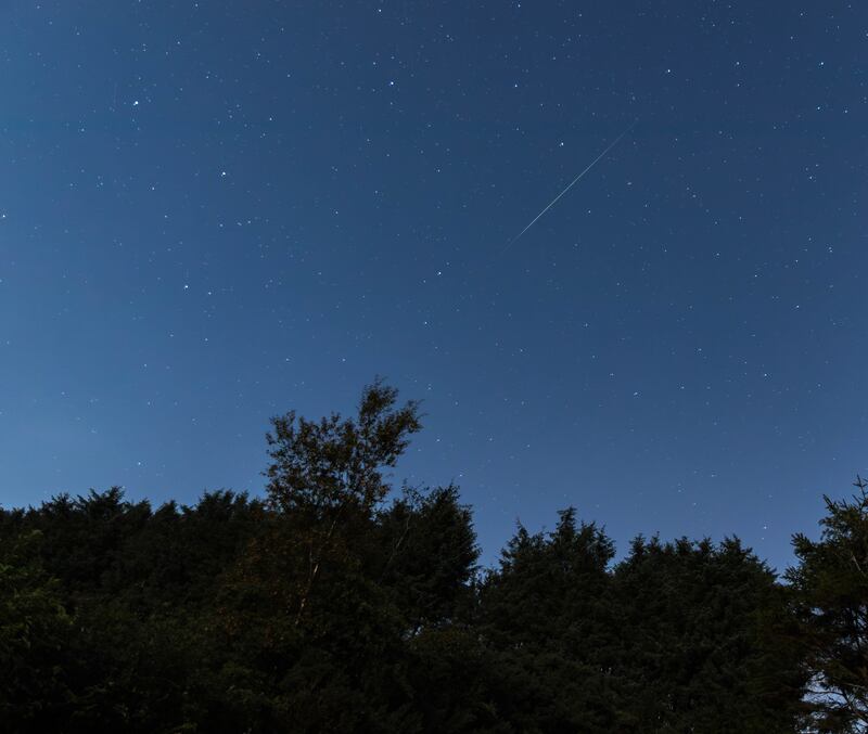 Perseids meteor shower as seen from sky in Plumbridge, Co. Tyrone. Photograph: Astronomy Ireland magazine contributor Catherine Conway